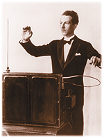 Leon Theremin playing a Theremin