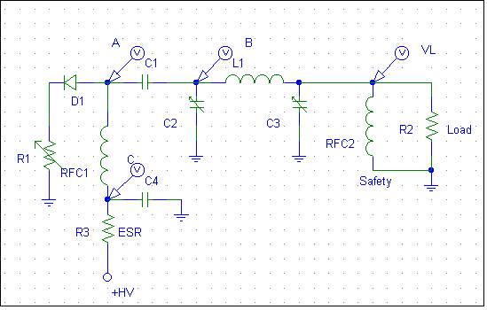 Representation of the PA vacuum tube stage