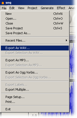 File->Export As WAV