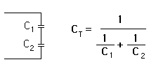 total C = 1 over the total of 1 over C1 + 1 over C2