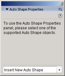 Default appearance of the Auto Shape Properties panel