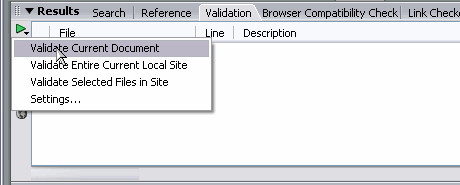 Results panel