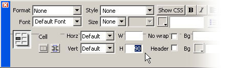 Setting the height of the table cell