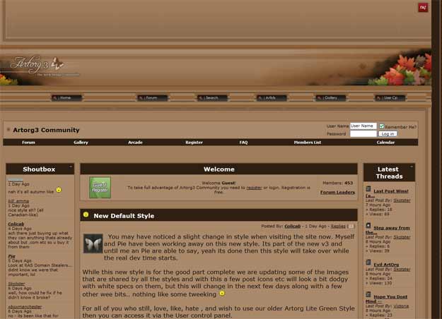 Full screenshot of artorg homepage at 50% scale