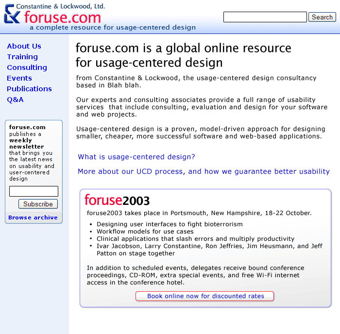 Suggested redesign for foruse.com
