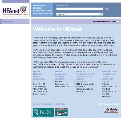 HEAnet homepage