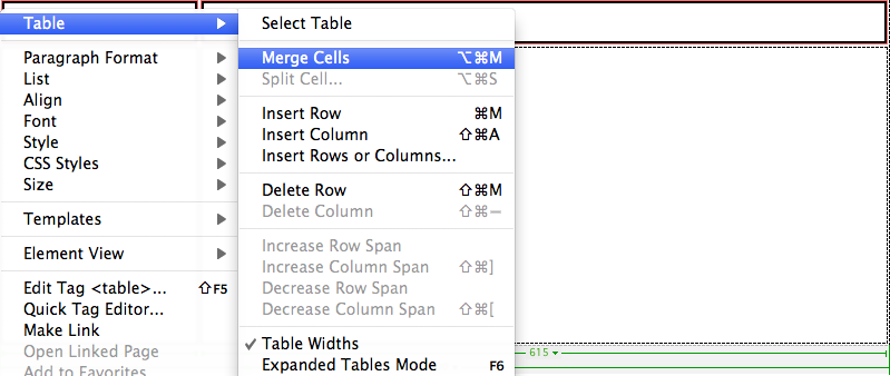 Merge Cells